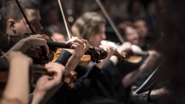 Musiker, die Geige spielen